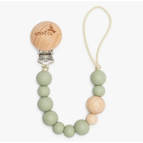 Ninni Co. Olive Green Pacifier Clip