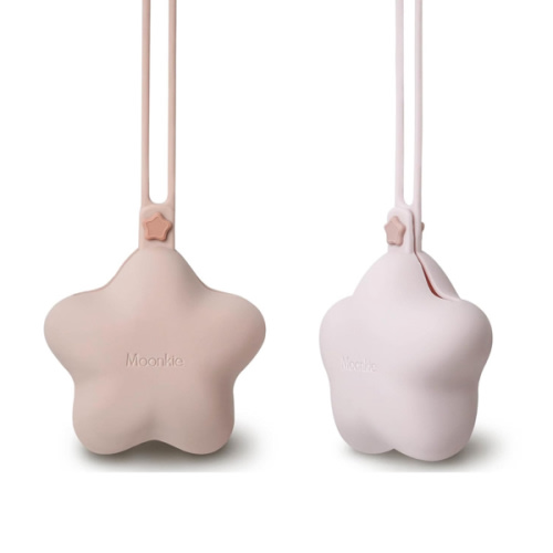 Moonkie Silicone Pacifier Holder Case, Cute Portable Pacifier Storage Case, 2 Pack