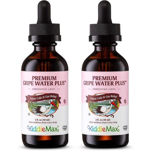 Maxi Health Homeopathic Gripe Water for Baby's - Infant Colic, Hiccup, Gas Relief | Premium Herbal Fast Acting Drops (Unflavored 59 mL (Pack of 2))