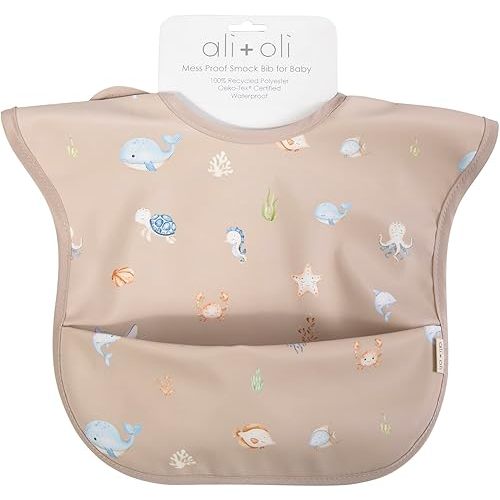 Ali+Oli Smock Bibs for Babies, BPA-Free Oeko-Tex Certified, Toddler Bib Ages 6m+