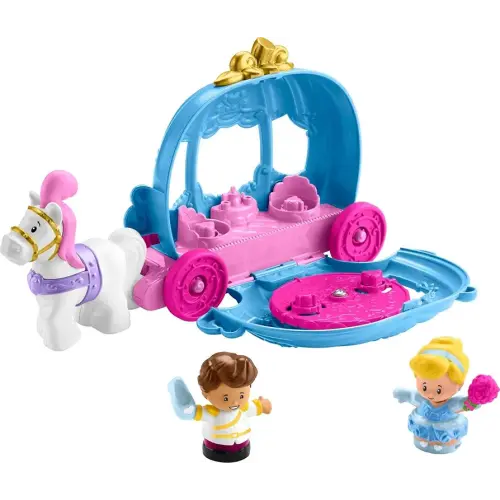 Fisher-Price Little People Toddler Toy Disney Princess Cinderella’s Dancing Carriage Playset with Figures for Pretend Play Ages 18+ Months