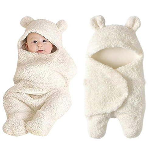 Shldybc Baby Swaddle Blanket Boys Girls Cute Cotton Plush Receiving Blanket Soft Sleeping Wraps for 0-6 Months