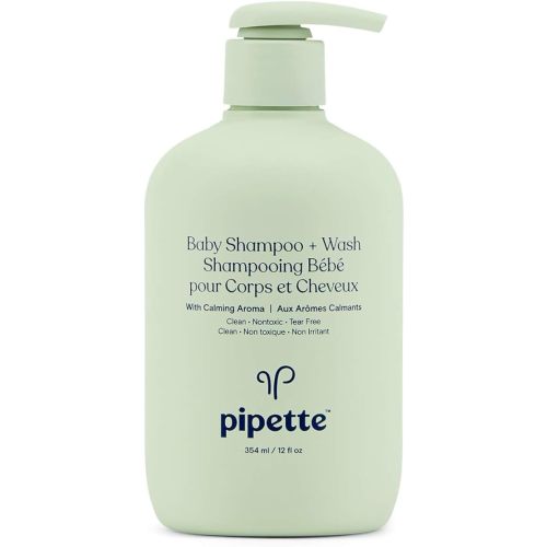 Pipette Baby Shampoo and Body Wash Tear-Free with Renewable Plant-Derived Squalane, Calming, 12fl oz