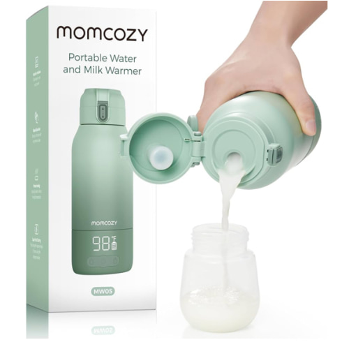 Momcozy Portable Milk Warmer for Travel – Dual Heating Modes for Breast Milk & Water, Portable Bottle Warmer with Fast Heating & Long Battery Life, 17 Ounces Large Capacity to Meet Your All-Day Needs
