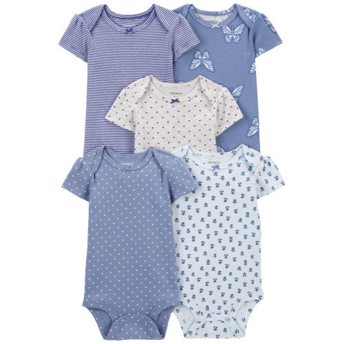 Baby 5-Pack Butterfly Short-Sleeve Bodysuits