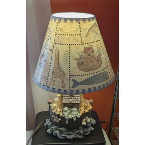 Vintage resin Noah’s Ark Lamp with shade