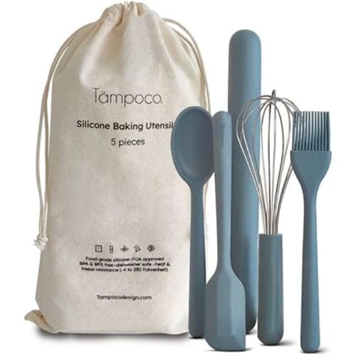 Premium baking utensils set for kids: Food grade silicone, BPA and BPS free. Dishwasher safe, heat & freeze resistant, Ergonomically designed for kids ages 5-11, Blue, 5P0822003