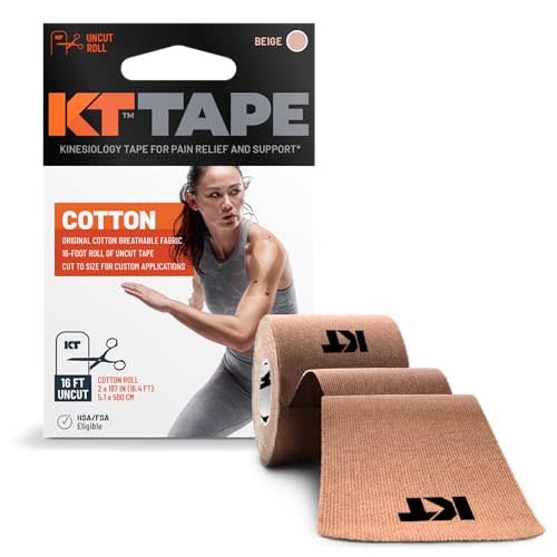 KT Tape, Original Cotton, Elastic Kinesiology Athletic Tape, 16’ Uncut Roll