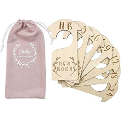 Premium Wood Baby Closet Dividers,Set of 7,from Newborn to 24 Month,Baby Closet Organizers,Nursery Decor,Baby Clothes Organizers (Style-3)