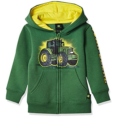 John Deere Tractor Infant Toddler Boy Zip Front Fleece Hoody Sweatshirt