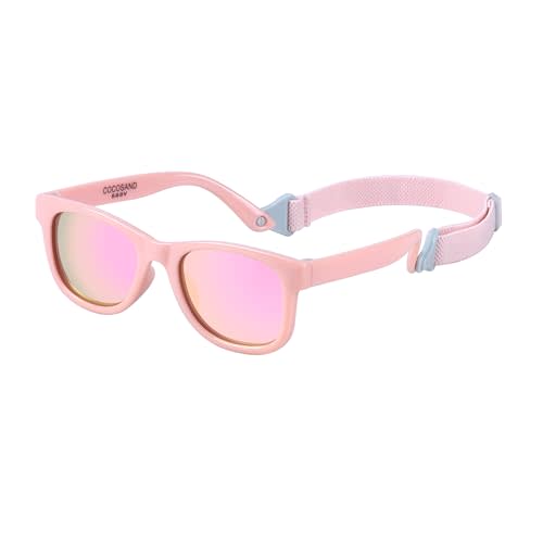 COCOSAND Baby Polarized Sunglasses with Strap UV Protection for Girl Boy Infant Toddler Newborn 0-24 Months