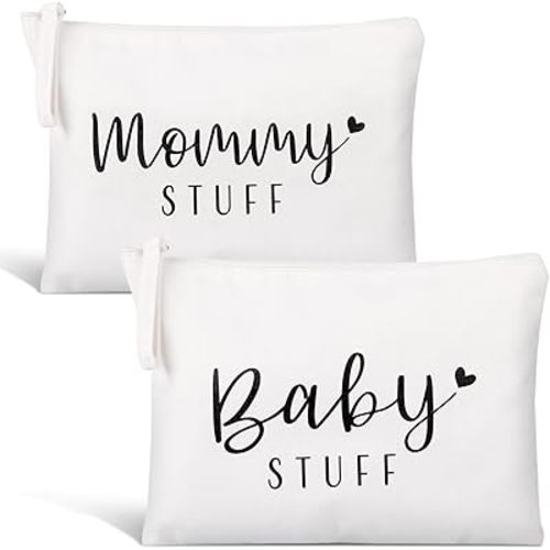 New Mom Gifts Mommy and Baby Bag Canvas Pouch Pregnancy Gifts for Expecting Mom Baby Shower Gifts Mom to be Gifts
