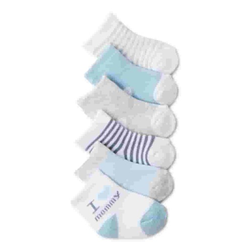 Carter's Child of Mine Baby Boy Mommy Crew Cut Socks, 6 Pack, Sizes Newborn-6 Months