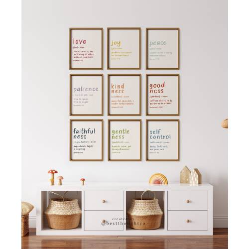Fruit of the Spirit Wall Art / Fruits of the Spirit Prints / Bible Verse Print / Galatians 5 22 / Bible Art / Playroom Art / School Room Art