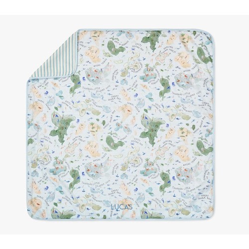 Layton Map Oversized Organic Muslin Baby Blanket