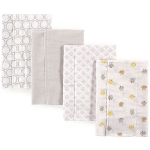 Luvable Friends Baby Cotton Flannel Burp Cloths 4pk, Owl, One Size