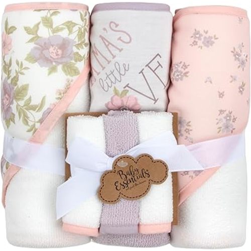Hooded Baby Bath Towel and Washcloth 6 Piece Set for Newborns, Infants & Toddlers, Boys & Girls Baby Hooded Towels Set