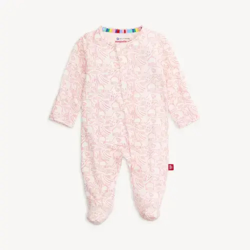Magnetic Footie – Heards of a Feather Pink - Modal - 6-9M