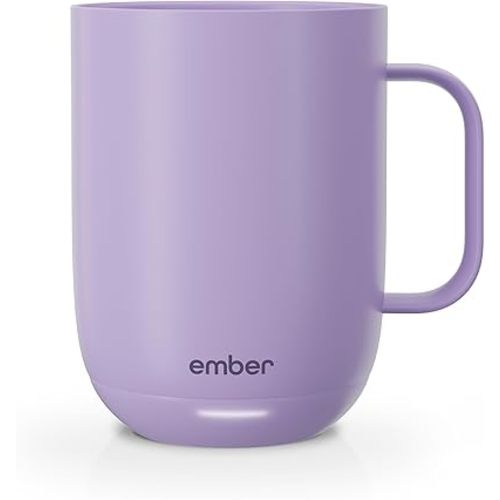 Ember Temperature Control 14oz Smart Mug 2, App-Controlled and Rechargeable Heated Coffee Cup Warmer with Intelligent LED Display, Lavender.