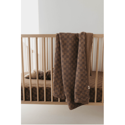 Muslin Quilt | Faded Brown Checkerboard
