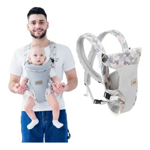 IULONEE Baby Carrier, Embrace Cozy 4-in-1 Infant Carrier Ergonomic Adjustable Holder Portable Convertible Front and Back Backpack Carry for Infants Toddlers Babies Girl and Boy 7-45 Pounds (Gray)