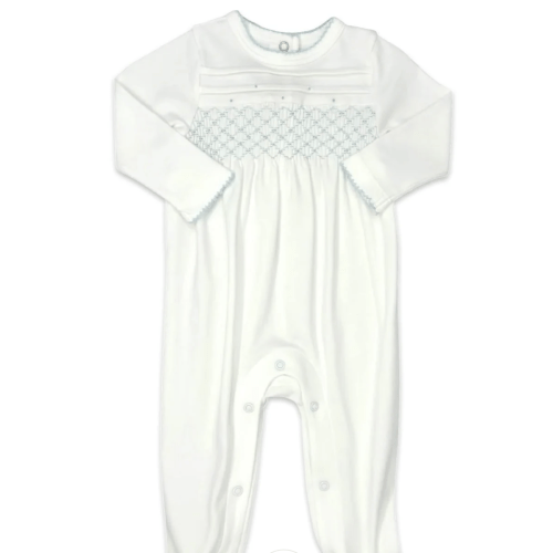 Christopher Footie- White/ Blue – Children's Edit