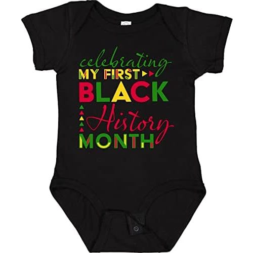 inktastic Celebrating My First Black History Month- for Kids Baby Bodysuit