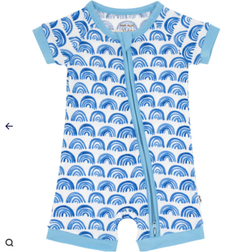 Blue Rainbows Shorty Zippy - Little Sleepies