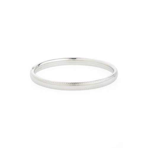 Bead Edge Silver Bangle