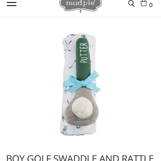 Boy Golf Swaddle And Rattle Set