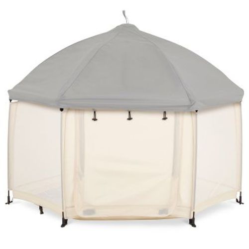 Dream On Me Pop Up Children Playpen Easy Set-up- Indoor Play House And Outdoor Play Tent With Canopy Cover, French White