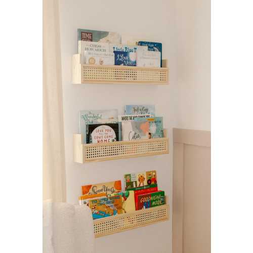 Rattan Shelf (1) - Nursery Bookshelf - Rattan Bookshelf - Nursery Shelf - Rattan Nursery Decor - Nursery Bookshelves - Boho Nursery Decor