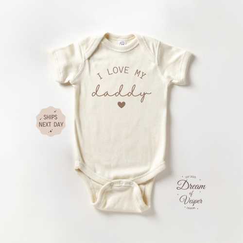I love My Daddy Onesie®, Announcement Baby Bodysuit, New Dad Baby Gift, Cute Baby Onesie®, Funny Baby Onesie®, Family Baby Bodysuit