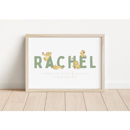 Lion King Personalised Name Print | Lion King Quote Print | Lion King Bedroom Print | Lion King nursery | New baby gift | Personalised print