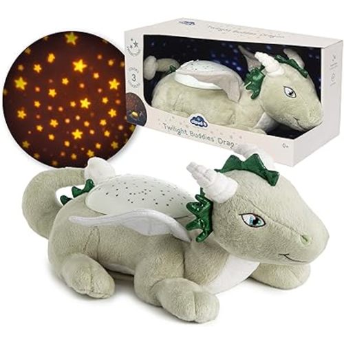 Cloud b Twilight Buddies Dragon Plush Night Light | Star and Constellation Projector in 3 Colours | Auto Shut-Off | from Birth