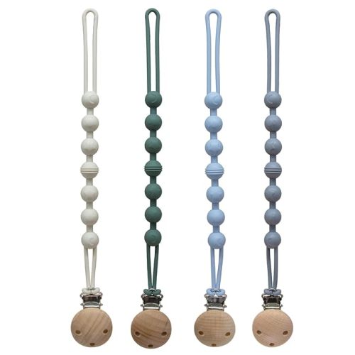 Silicone Pacifier Clip Holder: One-Piece Baby Pacifier Clip, 100% Food Grade Silicone, Pacifier Holder Clip for Boys and Girls,Soft and Flexible Paci Binky Clips