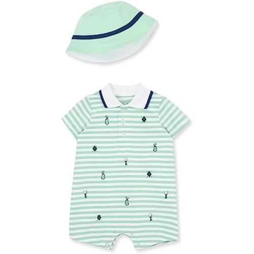 Little Me Baby Boys 2-piece Romper and Hat Set
