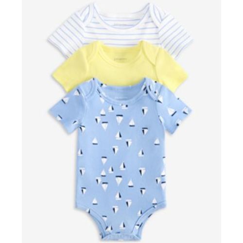 Baby Boy Short-Sleeve Bodysuit, Pack of 3, Exclusively at Macy's
