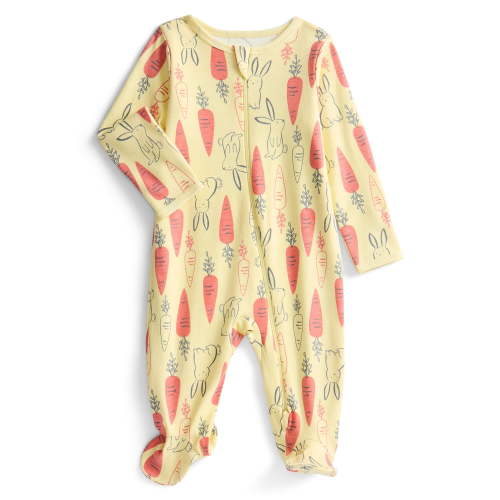Wonder Nation Baby Boys or Girls Zip Front Footed Pajamas, Sizes Preemieie-6/9 Months