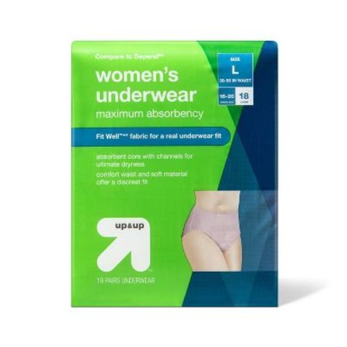 Incontinence Underwear For Women - Unscented - Maximum Absorbency - L - 18ct - Up&up™