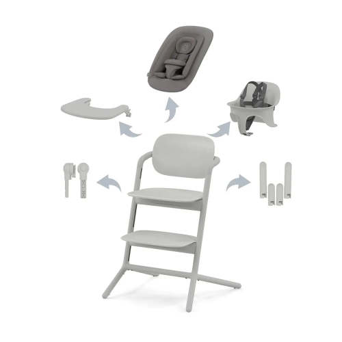 Lemo 4-in-1 High Chair - Suede Grey