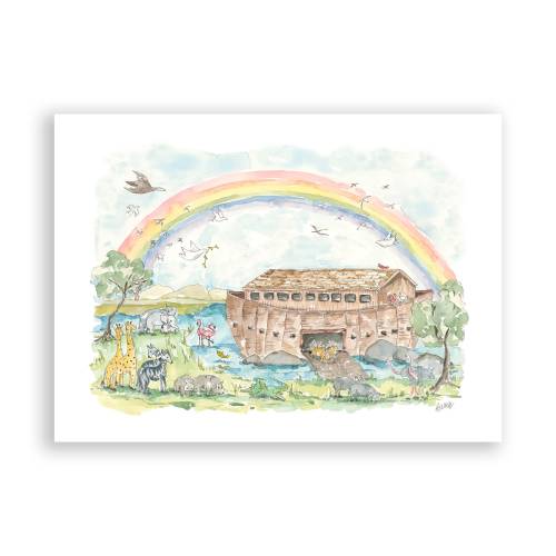 Noah’s Ark Watercolor Print 11x14