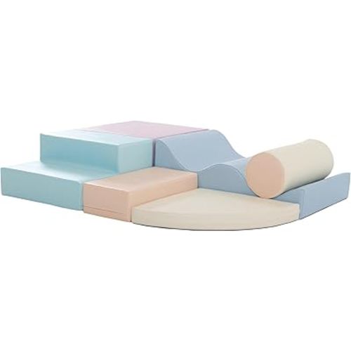 IGLU Set 28 Pastel Color Soft Play Large Foam Blocks Indoor Climbing Toys for Toddlers 1-3 Climbing Toys for 1 Year Old Indoor Playground Toddler Playground Foam Climbing Blocks for Toddlers