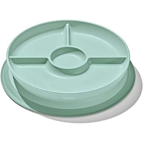 OXO Tot Stick and Stay Suction Divided Plate - Opal