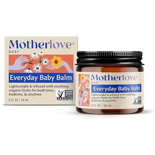 Motherlove Everyday Baby Balm (2oz) Plant-Based, All-Natural Baby Essential for Newborns, Infants, & Toddlers—Moisturizing Herbal Salve w/Calming Chamomile—Non-GMO, Organic Herbs, Cruelty-Free