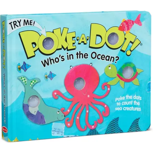 Melissa & Doug Children's Book - Poke-a-Dot: Who’s in the Ocean (Board Book with Buttons to Pop) - FSC Certified