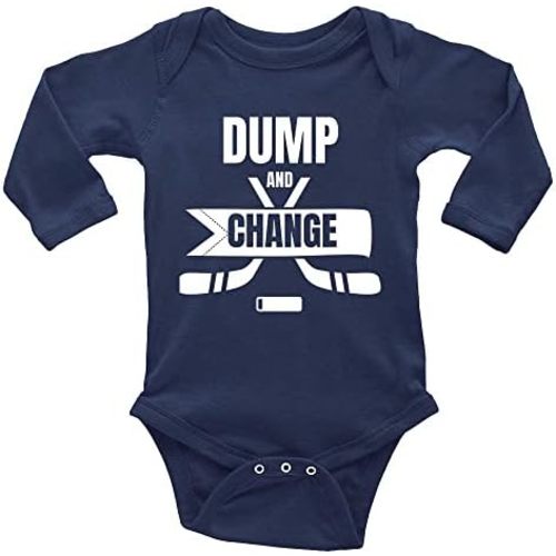 GKrepps Dump and Change Hockey Graphics Short Sleeve Newborn One-Piece Crawl Clothes