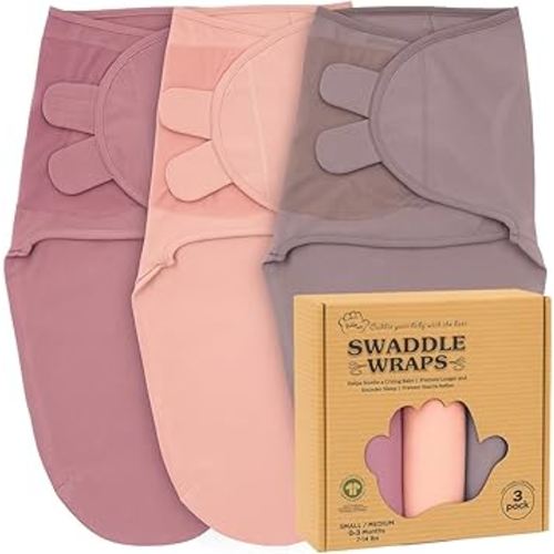 Bublo Baby Newborn Swaddles 0–3 Months – GOTS Certified Organic Cotton Baby Swaddle Blankets, Soft Breathable Infant Swaddle for Newborn Boys & Girls (3-Pack)