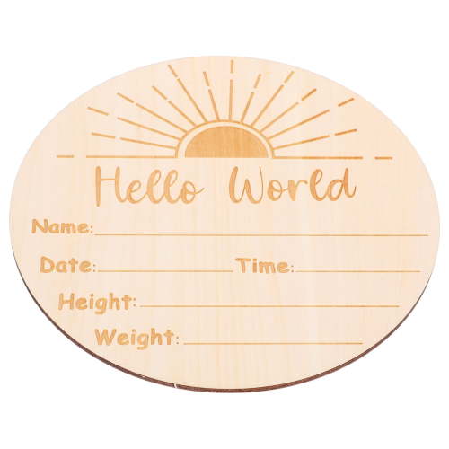 Masteelf 1Pack Wooden Birth Announcement Sign for Hospital Baby Name Announcement Sign Multi Color 5.82X5.82X0.08In