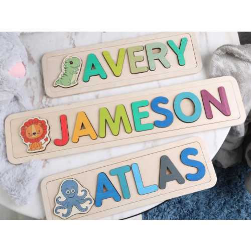 Personalized Baby Boy Gift, Baby Shower Gift, Gift For Baby Boy, Football Figure Name Puzzle, Personalized Name Puzzle For Toddler Boy